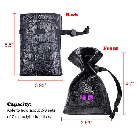Dragon Eye Leather Dice Bag – Stylish RPG Storage Pouch with 5 Color Options
