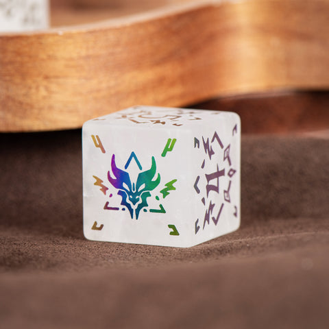 Natural White Crystal Dice Set – Luxury Gemstone Dice for D&D, RPGs & Collectors