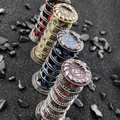 7-in-1 Rotating Tower Dice – Zinc Alloy Spinner Dice Multiple colors available