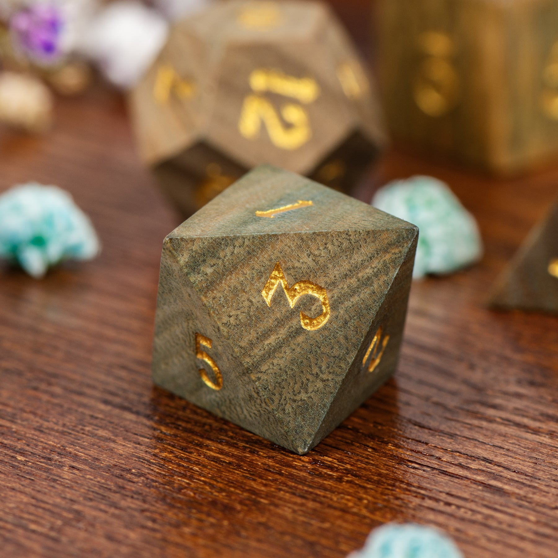 Rosewood Dice Set – Handcrafted Natural Wooden RPG Dice for D&D, Pathfinder & Collectors