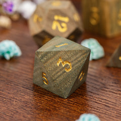 Rosewood Dice Set – Handcrafted Natural Wooden RPG Dice for D&D, Pathfinder & Collectors