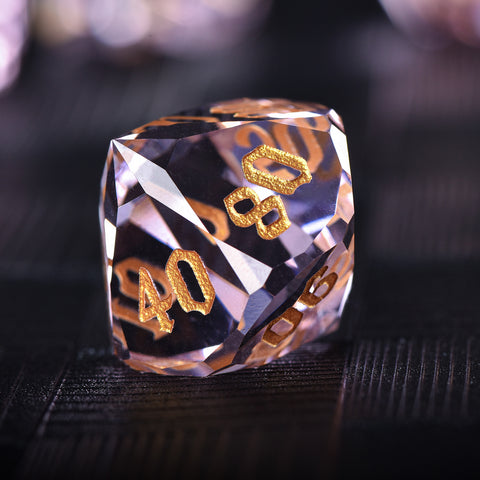 Iridescent Prism Glass Dice Set – Handcrafted Multi-Faceted K9 Glass RPG Dice for D&D, Pathfinder & Collectors