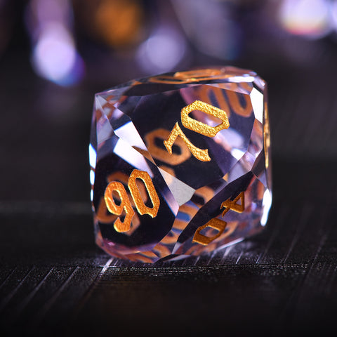 Iridescent Prism Glass Dice Set – Handcrafted Multi-Faceted K9 Glass RPG Dice for D&D, Pathfinder & Collectors