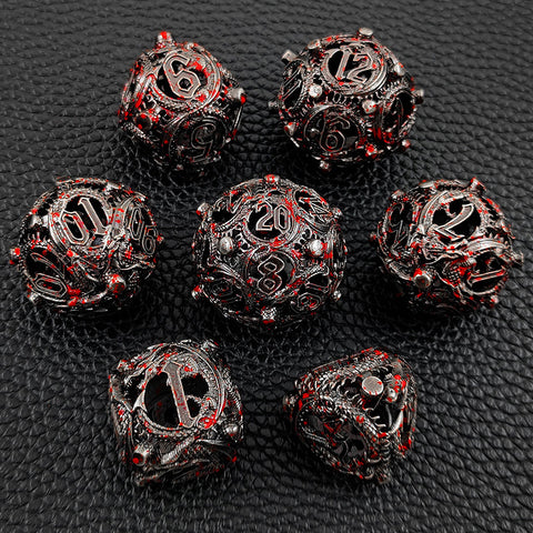 Infermor Metal Hollow Dice Set – 7 Dice, Copper Material, 10 Stunning Color Options