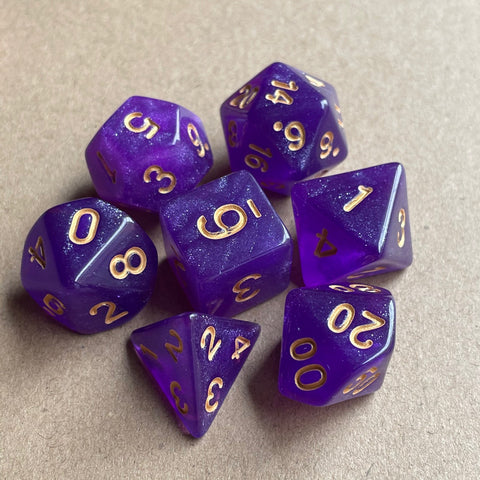 Starlight Mystery Acrylic Dice Set – 15 Random Colors, 7 Polyhedral Dice for DND, RPG, Pathfinder & Tabletop Games