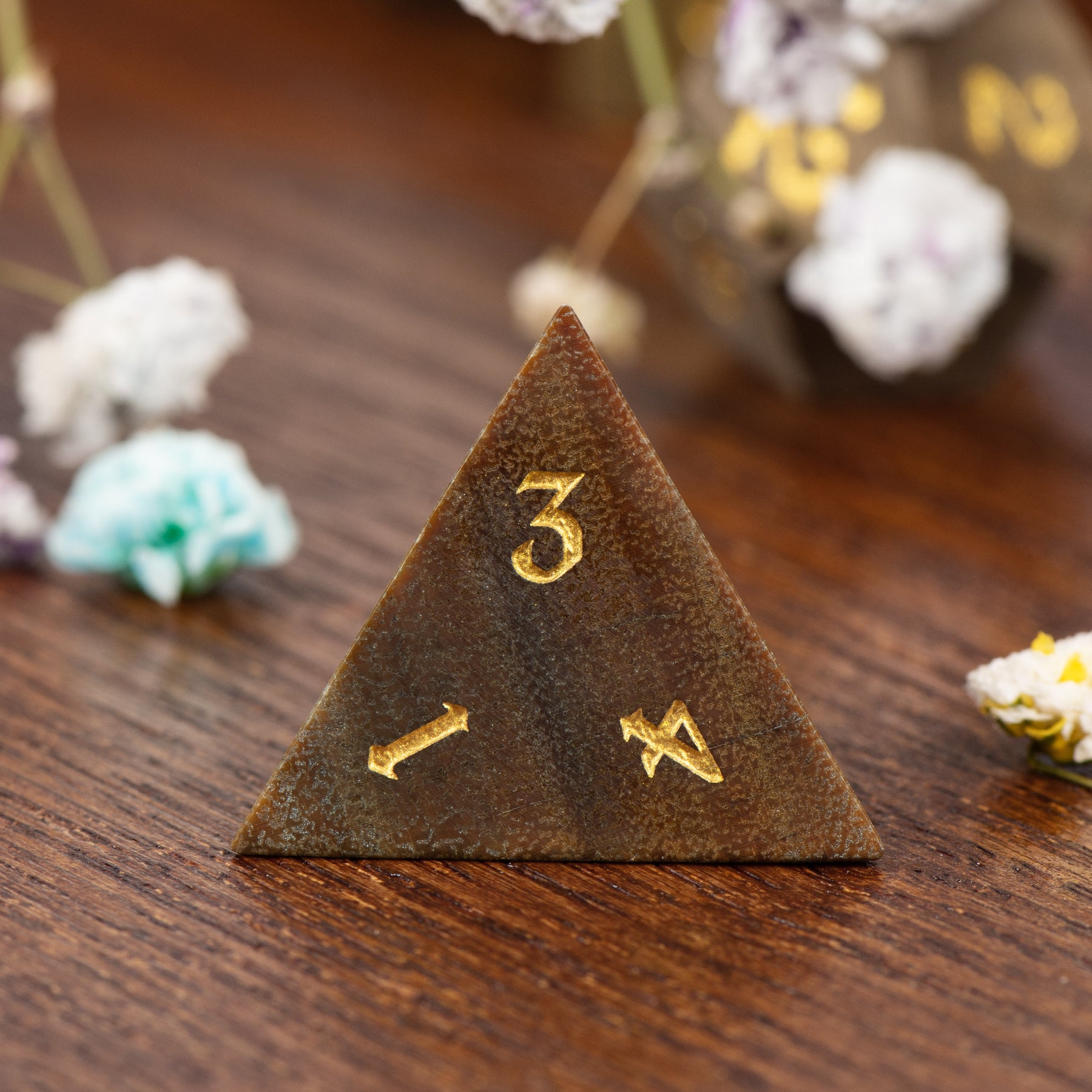 Rosewood Dice Set – Handcrafted Natural Wooden RPG Dice for D&D, Pathfinder & Collectors