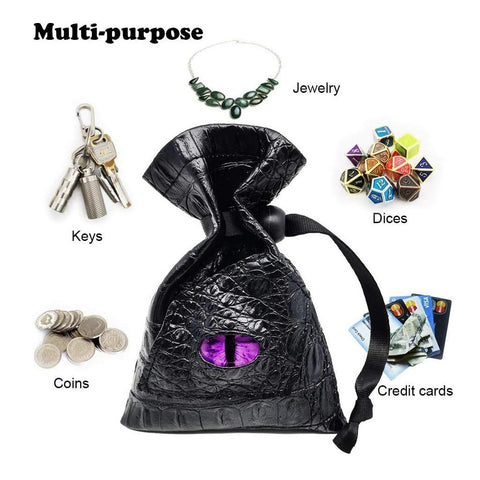 Dragon Eye Leather Dice Bag – Stylish RPG Storage Pouch with 5 Color Options