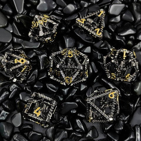 Obsidrak Copper Hollow Dice Set – Mystic Antique Colors for RPG & D&D