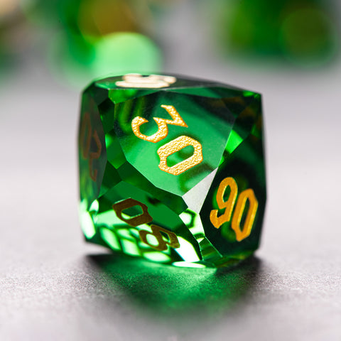 Iridescent Prism Glass Dice Set – Handcrafted Multi-Faceted K9 Glass RPG Dice for D&D, Pathfinder & Collectors