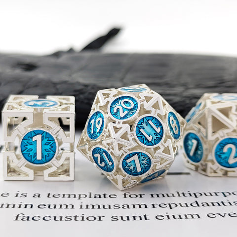 Solid Copper Arrow Hollow RPG Dice Set – 8 Dual‑Tone Colors