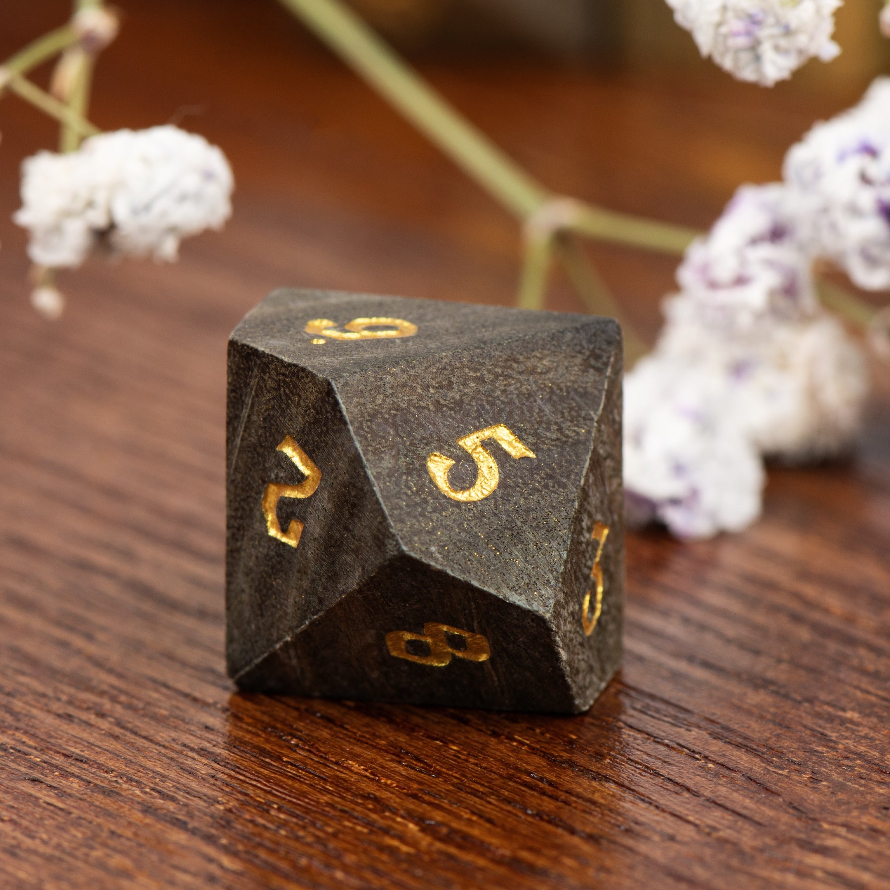 Rosewood Dice Set – Handcrafted Natural Wooden RPG Dice for D&D, Pathfinder & Collectors