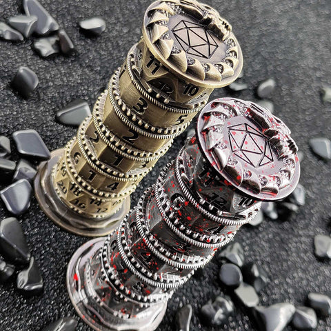 7-in-1 Rotating Tower Dice – Zinc Alloy Spinner Dice Multiple colors available