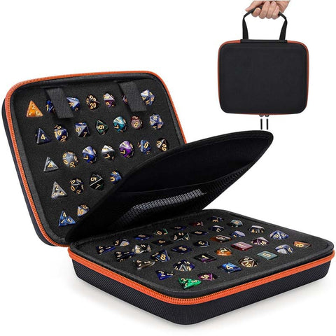 Premium Dice Storage Case with Removable Slotted Tray – Oxford Fabric & EVA – Holds up to 10 Dice Sets – Portable Handle