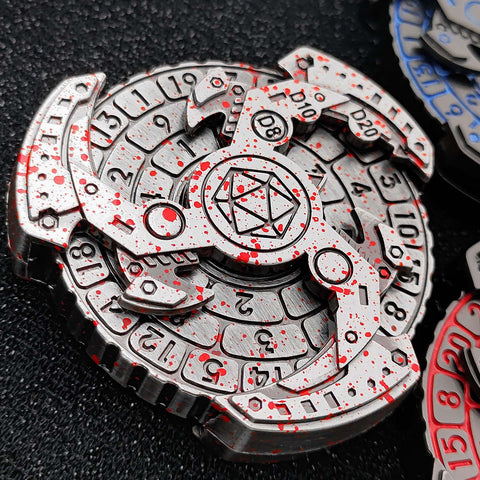7-in-1 Mechanical Spinner Dice – DND Zinc Alloy Fidget Spinner Multiple colors available
