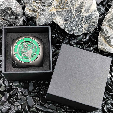 Cube Spinner 7‑in‑1 Metal Dice – Antique Bronze, Copper, Bloodstain & More