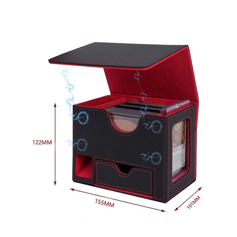 Portable Dice Tower & Storage Box with Velvet & PU Leather – All-in-One Dice Tray, D20 Included, Perfect for DnD, RPGs, and Board Games