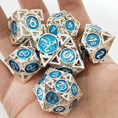 Solid Copper Arrow Hollow RPG Dice Set – 8 Dual‑Tone Colors
