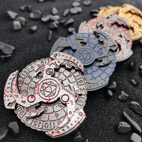 7-in-1 Mechanical Spinner Dice – DND Zinc Alloy Fidget Spinner Multiple colors available