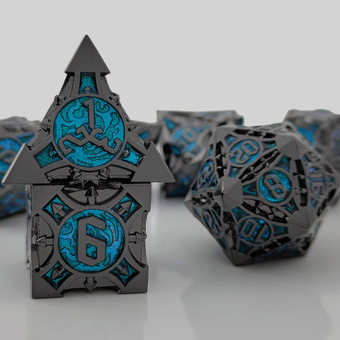 Sharp-Cornered Metal Dice Set with Precision Edges – Multiple Color Options Available