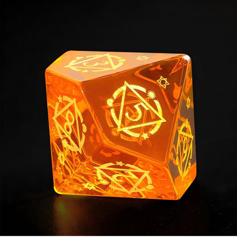 K9 Glass Dice Set – Hand-Carved Clear Crystal RPG Dice for D&D, Pathfinder & More