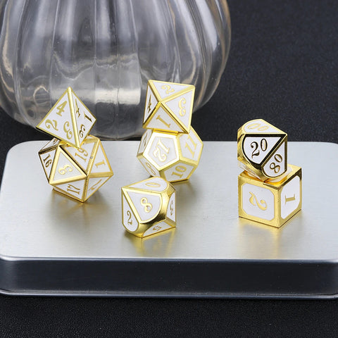Zinc Alloy Metal Polyhedral Dice Set – Multiple colors available for DND & Tabletop RPGs