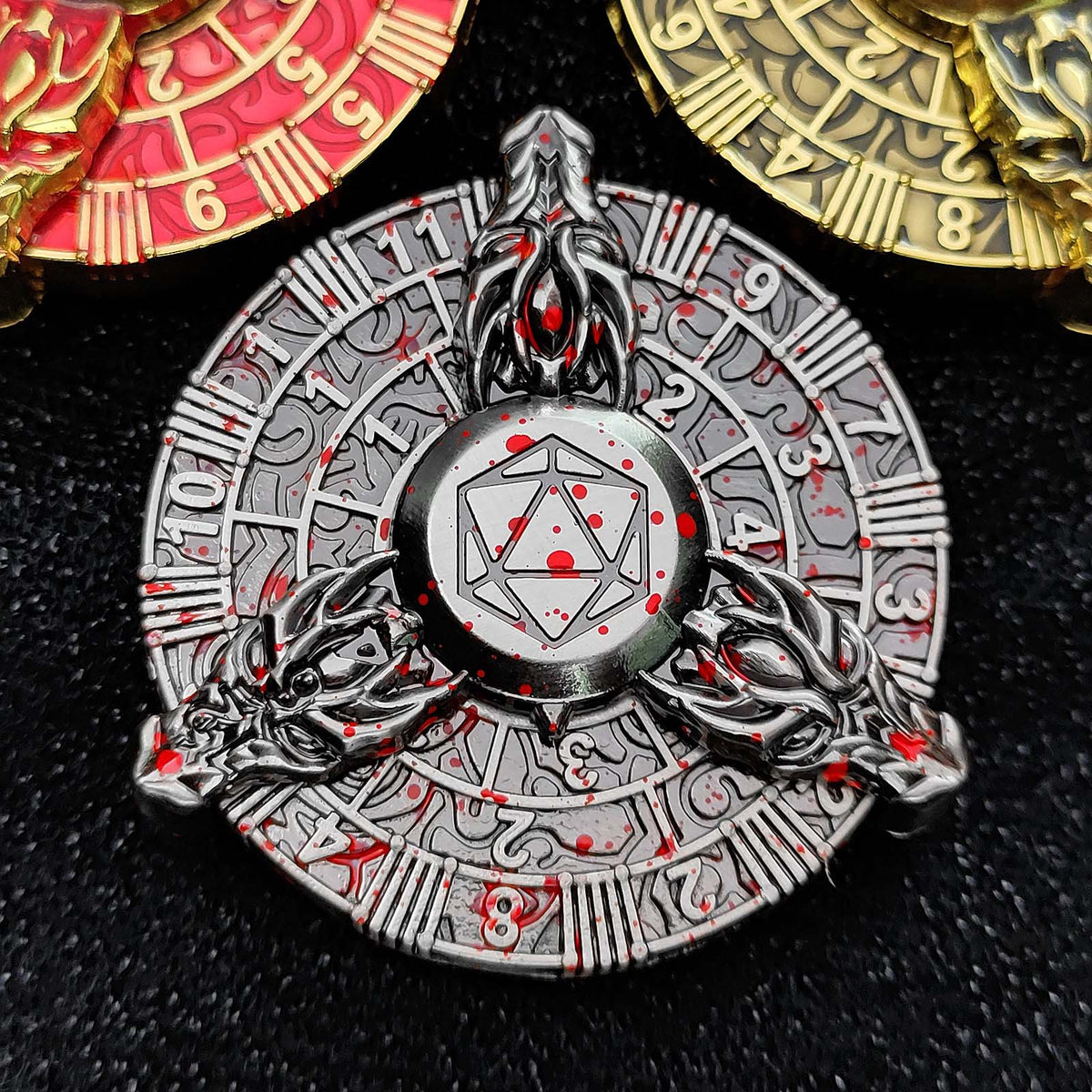 7-in-1 Dragon Spinner Dice – Zinc Alloy Fidget Dice Multiple colors available