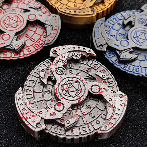 7-in-1 Mechanical Spinner Dice – DND Zinc Alloy Fidget Spinner Multiple colors available