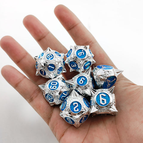Meteoric Mace Solid Metal Dice Set – Stunning Color Options (Copper‑Blue, Bloodstain, Iridescent, etc.)