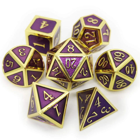 Zinc Alloy Metal Polyhedral Dice Set – Multiple colors available for DND & Tabletop RPGs