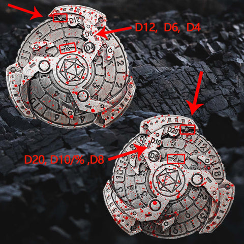 7-in-1 Mechanical Spinner Dice – DND Zinc Alloy Fidget Spinner Multiple colors available