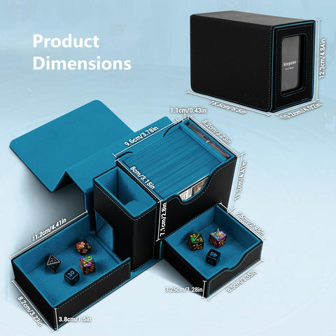 Portable Dice Tower & Storage Box with Velvet & PU Leather – All-in-One Dice Tray, D20 Included, Perfect for DnD, RPGs, and Board Games