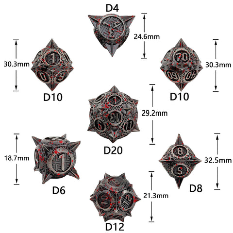 Meteoric Mace Solid Metal Dice Set – Stunning Color Options (Copper‑Blue, Bloodstain, Iridescent, etc.)