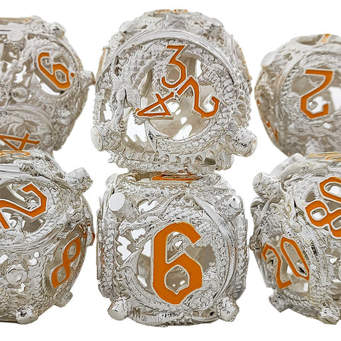 Infermor Metal Hollow Dice Set – 7 Dice, Copper Material, 10 Stunning Color Options