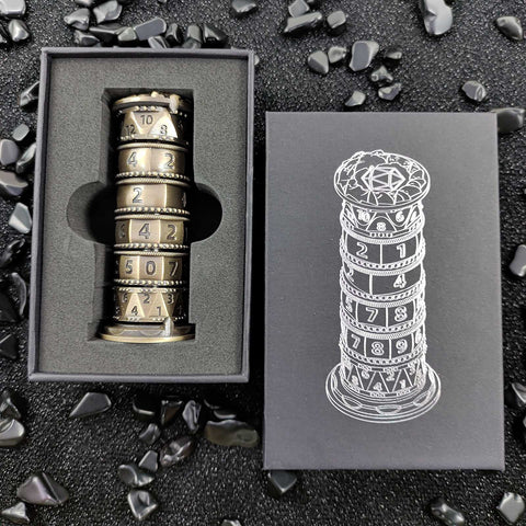 7-in-1 Rotating Tower Dice – Zinc Alloy Spinner Dice Multiple colors available