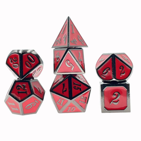 Zinc Alloy Metal Polyhedral Dice Set – Multiple colors available for DND & Tabletop RPGs