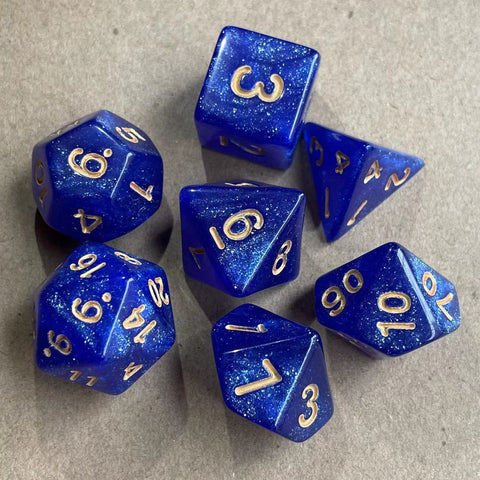 Starlight Mystery Acrylic Dice Set – 15 Random Colors, 7 Polyhedral Dice for DND, RPG, Pathfinder & Tabletop Games