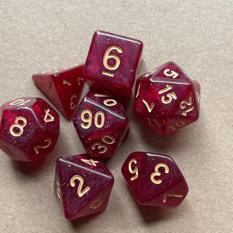 Starlight Mystery Acrylic Dice Set – 15 Random Colors, 7 Polyhedral Dice for DND, RPG, Pathfinder & Tabletop Games