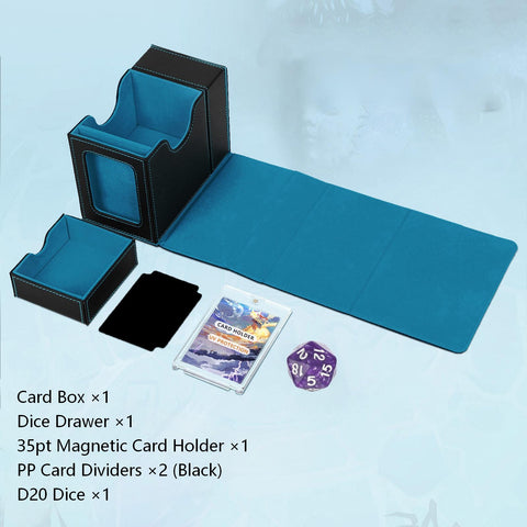 Portable Dice Tower & Storage Box with Velvet & PU Leather – All-in-One Dice Tray, D20 Included, Perfect for DnD, RPGs, and Board Games