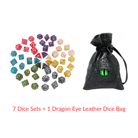 Ancient Dragon Acrylic Dice Set – 7 Colors Polyhedral DND Dice for Tabletop RPG