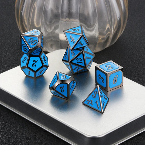Zinc Alloy Metal Polyhedral Dice Set – Multiple colors available for DND & Tabletop RPGs