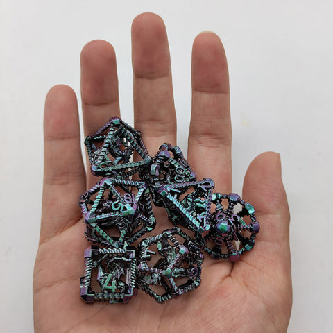 Obsidrak Copper Hollow Dice Set – Mystic Antique Colors for RPG & D&D
