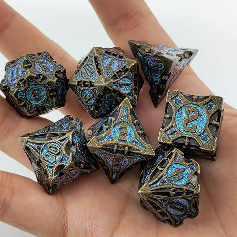 Sharp-Cornered Metal Dice Set with Precision Edges – Multiple Color Options Available