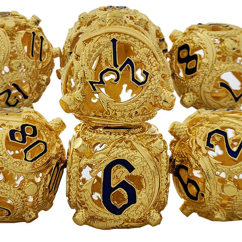 Infermor Metal Hollow Dice Set – 7 Dice, Copper Material, 10 Stunning Color Options