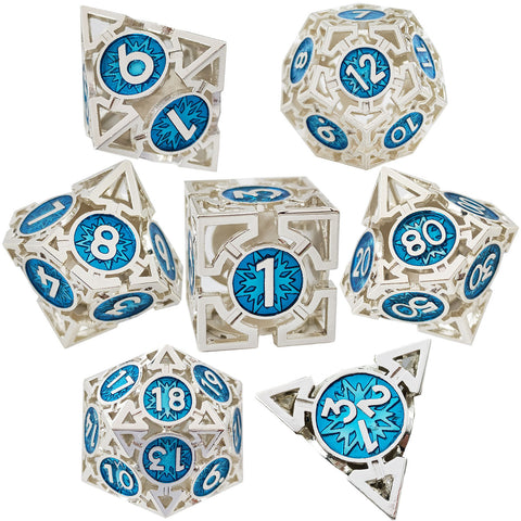 Solid Copper Arrow Hollow RPG Dice Set – 8 Dual‑Tone Colors