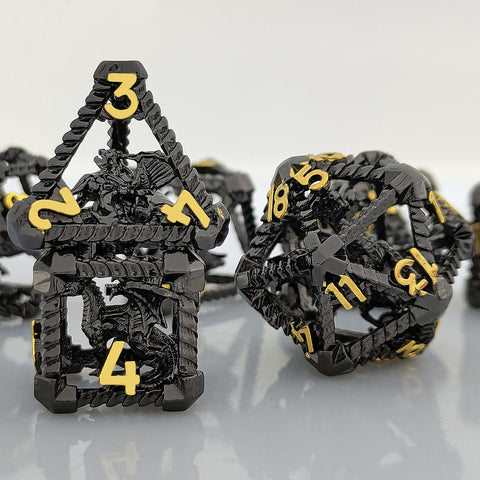 Obsidrak Copper Hollow Dice Set – Mystic Antique Colors for RPG & D&D