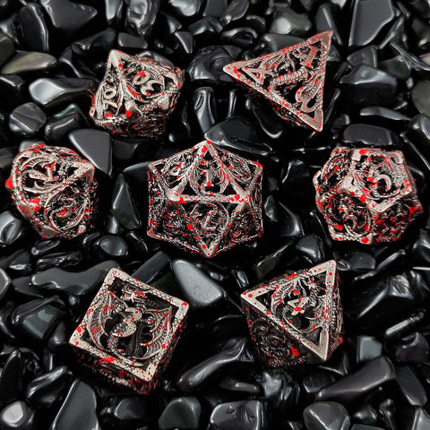 Dinosaur Hollow Metal Dice Set – Solid Copper 3 Antique Colors
