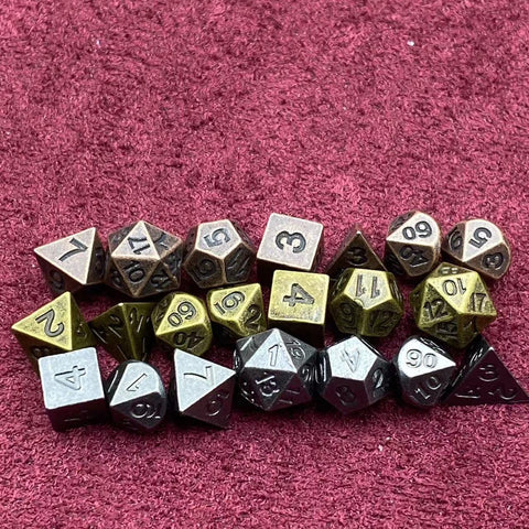 Pocket Watch Zinc Alloy Dice Set –  Mini RPG Dice with Vintage Dragon Case