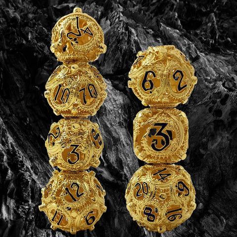 Infermor Metal Hollow Dice Set – 7 Dice, Copper Material, 10 Stunning Color Options