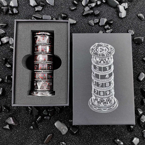 7-in-1 Rotating Tower Dice – Zinc Alloy Spinner Dice Multiple colors available