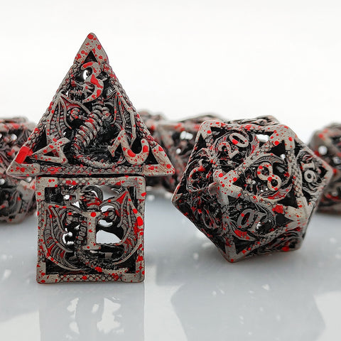 Dinosaur Hollow Metal Dice Set – Solid Copper 3 Antique Colors